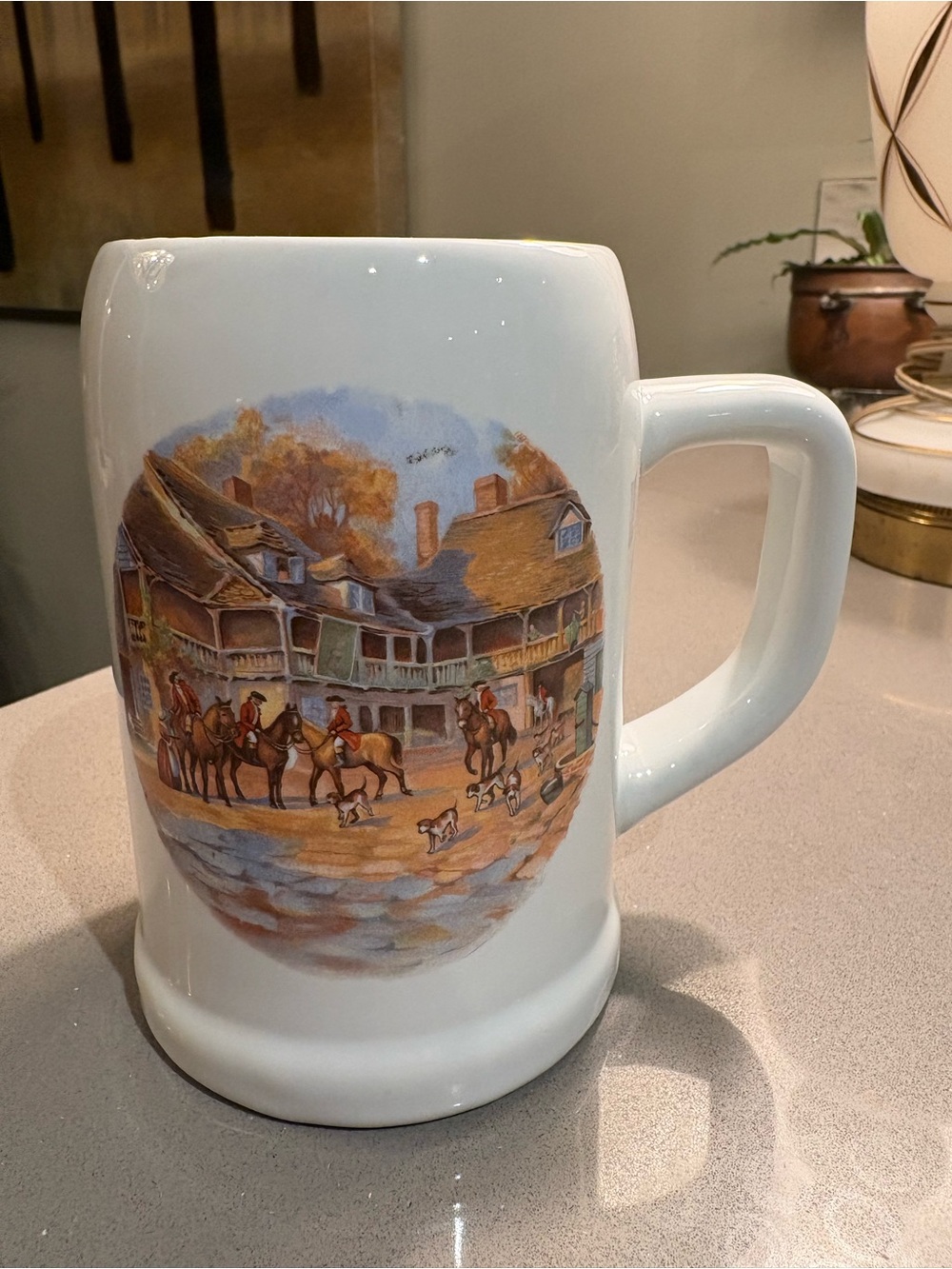 🐎 Vintage English Country Fox Hunt Ceramic Beer Stein - Wm. Osborne Co. Dott 🐎